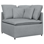 vidaXL Modulares Sofa mit Fußhocker Kissen Stoff Hellgrau