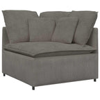 vidaXL Modulares Sofa mit Fußhocker Kissen Cordstoff Hellgrau