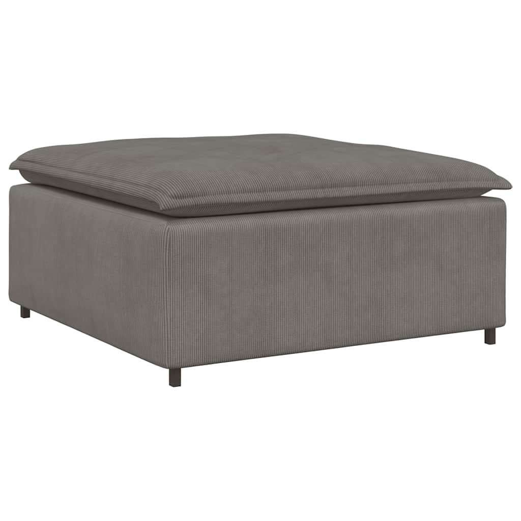 vidaXL Modulares Sofa mit Fußhocker Kissen Cordstoff Hellgrau