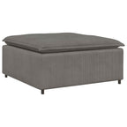 vidaXL Modulares Sofa mit Fußhocker Kissen Cordstoff Hellgrau