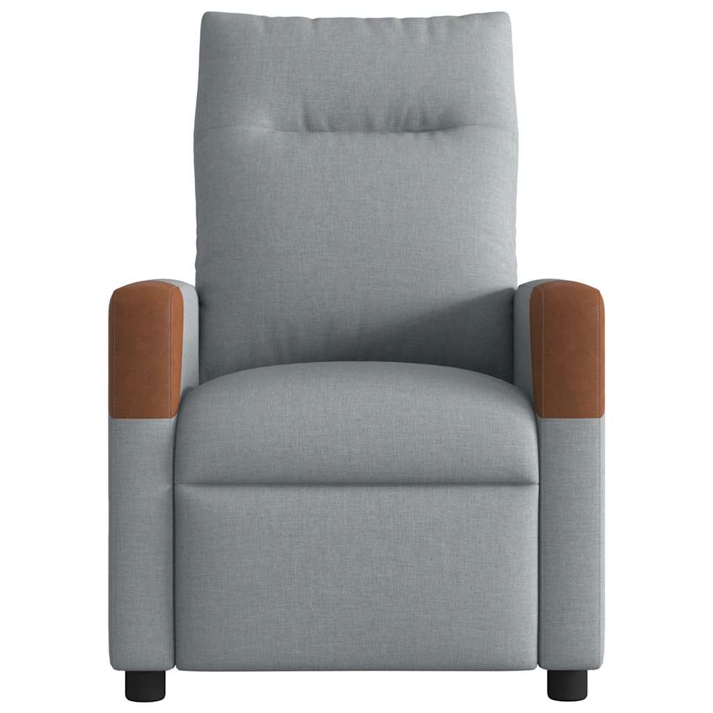 vidaXL Relaxsessel Elektrisch Hellgrau Stoff