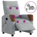 vidaXL Massagesessel Elektrisch Hellgrau Stoff