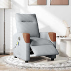 vidaXL Massagesessel Elektrisch Hellgrau Stoff