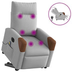 vidaXL Massagesessel mit Aufstehhilfe Elektrisch Wolkengrau Stoff