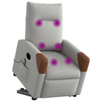 vidaXL Massagesessel mit Aufstehhilfe Elektrisch Wolkengrau Stoff