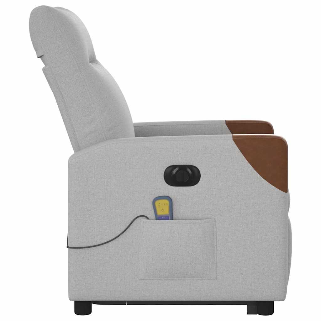 vidaXL Massagesessel mit Aufstehhilfe Elektrisch Wolkengrau Stoff