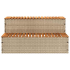 vidaXL Whirlpool-Stufen Beige 100x50x50,5 cm Poly-Rattan Massiv Akazie