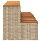 vidaXL Whirlpool-Stufen Beige 100x50x50,5 cm Poly-Rattan Massiv Akazie