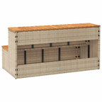 vidaXL Whirlpool-Stufen Beige 100x50x50,5 cm Poly-Rattan Massiv Akazie