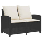 vidaXL 6-tlg. Garten-Sofagarnitur mit Kissen Schwarz Poly Rattan