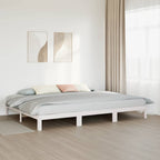 vidaXL Familienbett ohne Matratze Weiß 240x200 cm Massivholz Kiefer