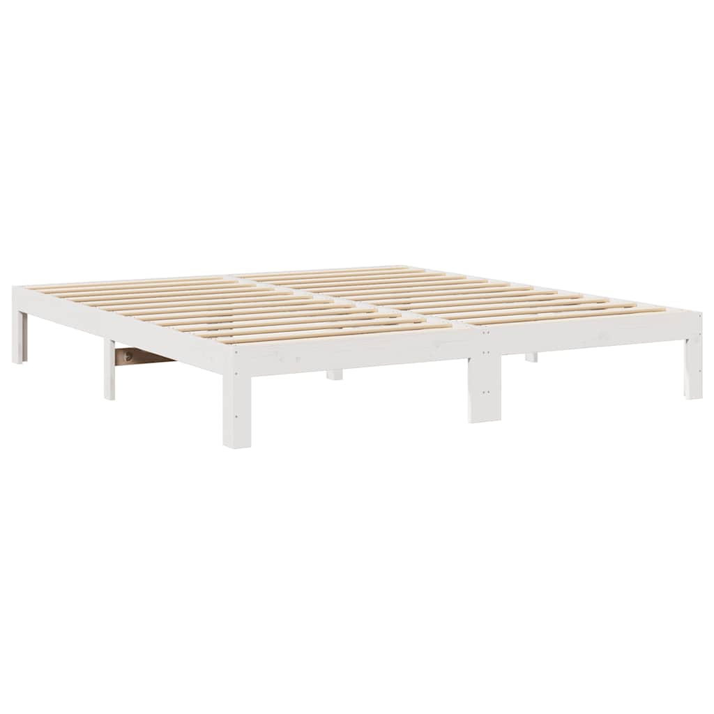 vidaXL Familienbett ohne Matratze Weiß 240x200 cm Massivholz Kiefer