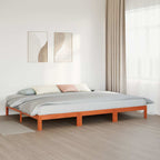 vidaXL Familienbett ohne Matratze Wachsbraun 240x200 cm Massivholz