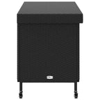 vidaXL Gartentruhe mit Rollen Schwarz 110x55x73 cm Poly Rattan