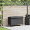 vidaXL Gartentruhe mit Rollen Schwarz 110x55x73 cm Poly Rattan