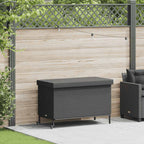 vidaXL Gartentruhe mit Rollen Schwarz 110x55x73 cm Poly Rattan