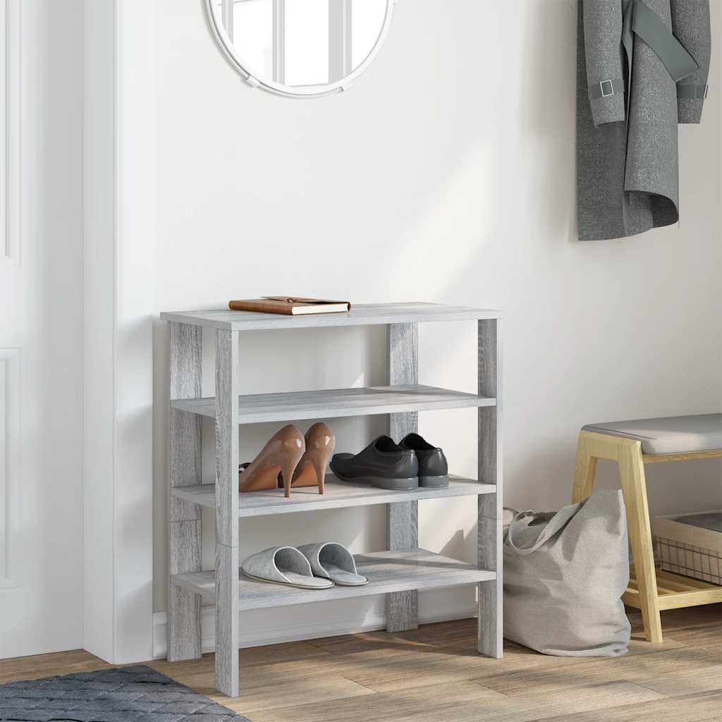 vidaXL Schuhregal Grau Sonoma 61x32x70 cm Holzwerkstoff