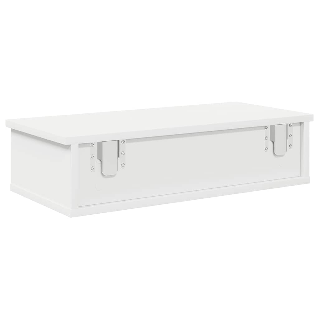 vidaXL Wandregal mit Schubladen Weiß 60x28x15 cm Holzwerkstoff
