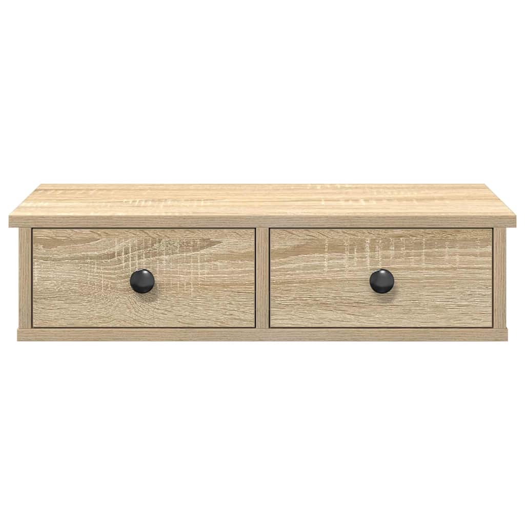 vidaXL Wandregal mit Schubladen Sonoma-Eiche 60x28x15 cm Holzwerkstoff