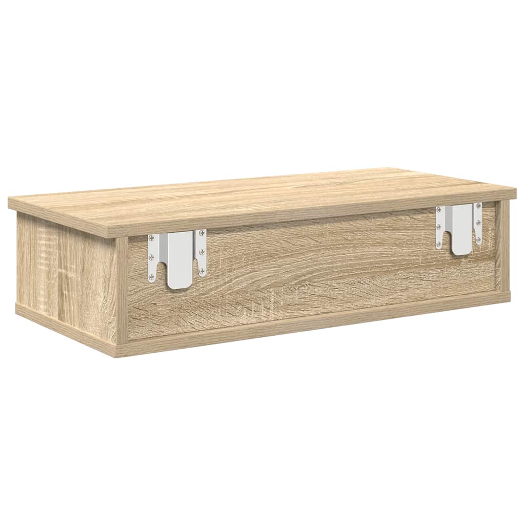 vidaXL Wandregal mit Schubladen Sonoma-Eiche 60x28x15 cm Holzwerkstoff