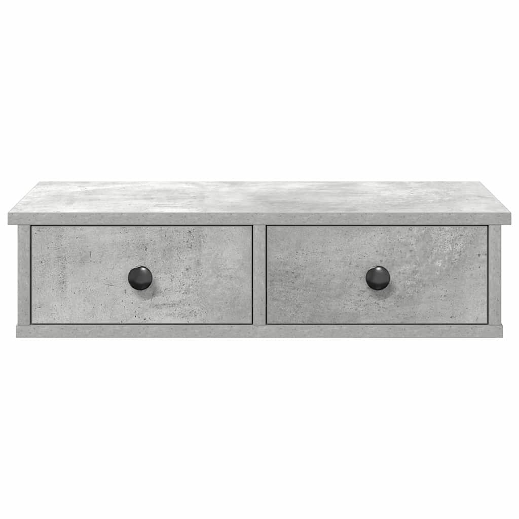 vidaXL Wandregal mit Schubladen Betongrau 60x28x15 cm Holzwerkstoff