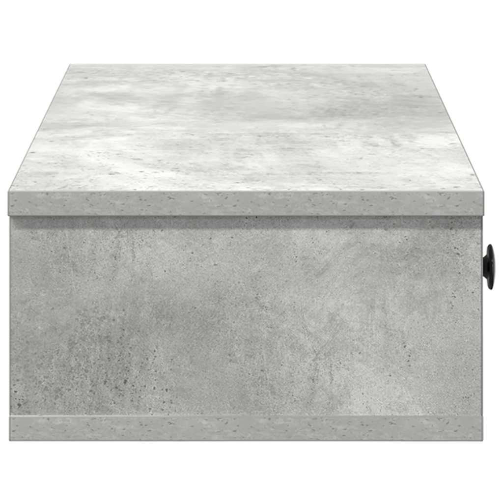 vidaXL Wandregal mit Schubladen Betongrau 60x28x15 cm Holzwerkstoff