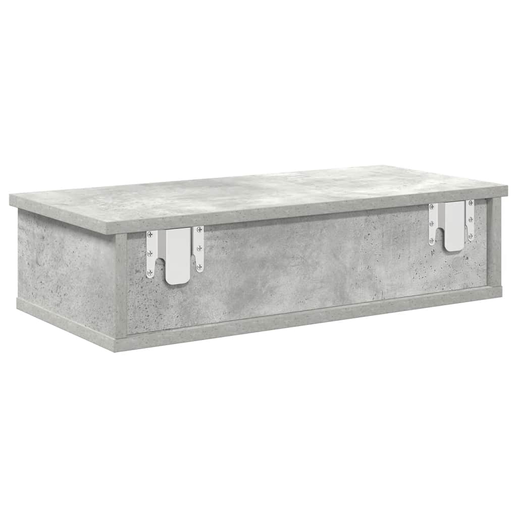 vidaXL Wandregal mit Schubladen Betongrau 60x28x15 cm Holzwerkstoff