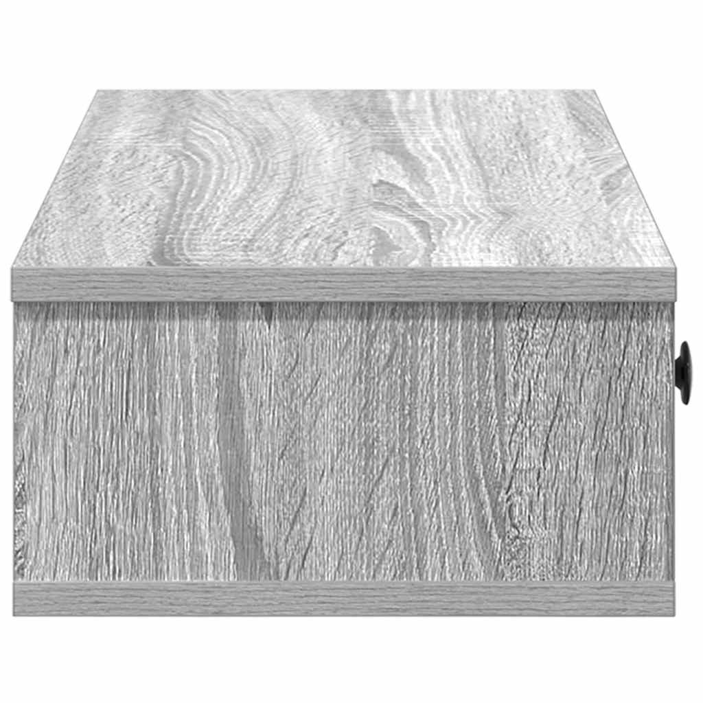vidaXL Wandregal mit Schubladen Grau Sonoma 60x28x15 cm Holzwerkstoff