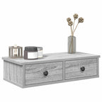vidaXL Wandregal mit Schubladen Grau Sonoma 60x28x15 cm Holzwerkstoff