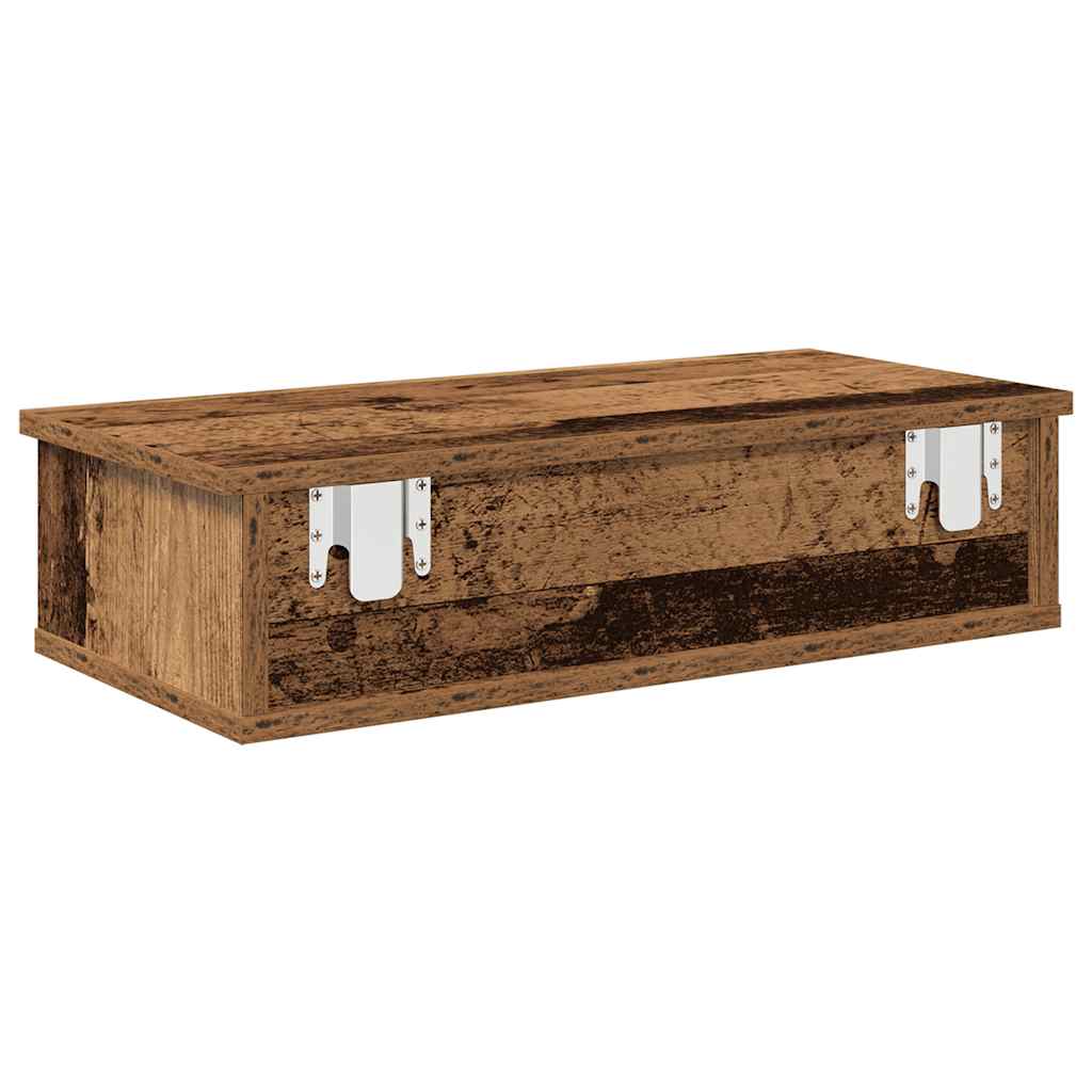 vidaXL Wandregal mit Schubladen Altholz-Optik 60x28x15cm Holzwerkstoff