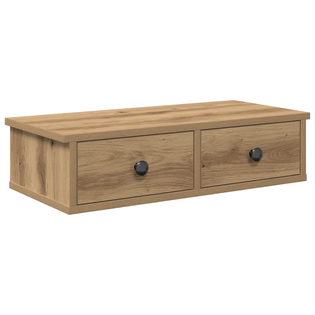vidaXL Wandregal mit Schubladen Artisan-Eiche 60x28x15cm Holzwerkstoff