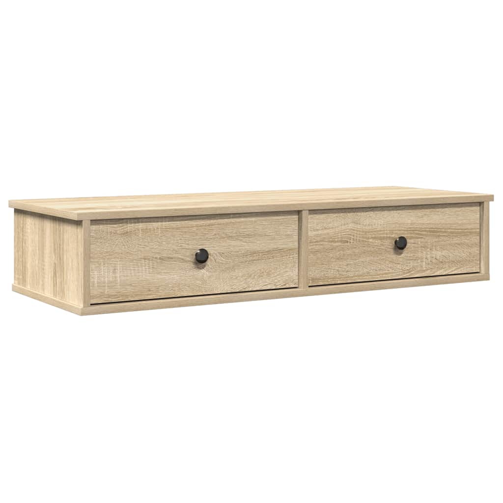 vidaXL Wandregal mit Schubladen Sonoma-Eiche 100x37,5x19 cm