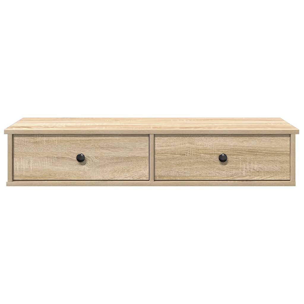 vidaXL Wandregal mit Schubladen Sonoma-Eiche 100x37,5x19 cm