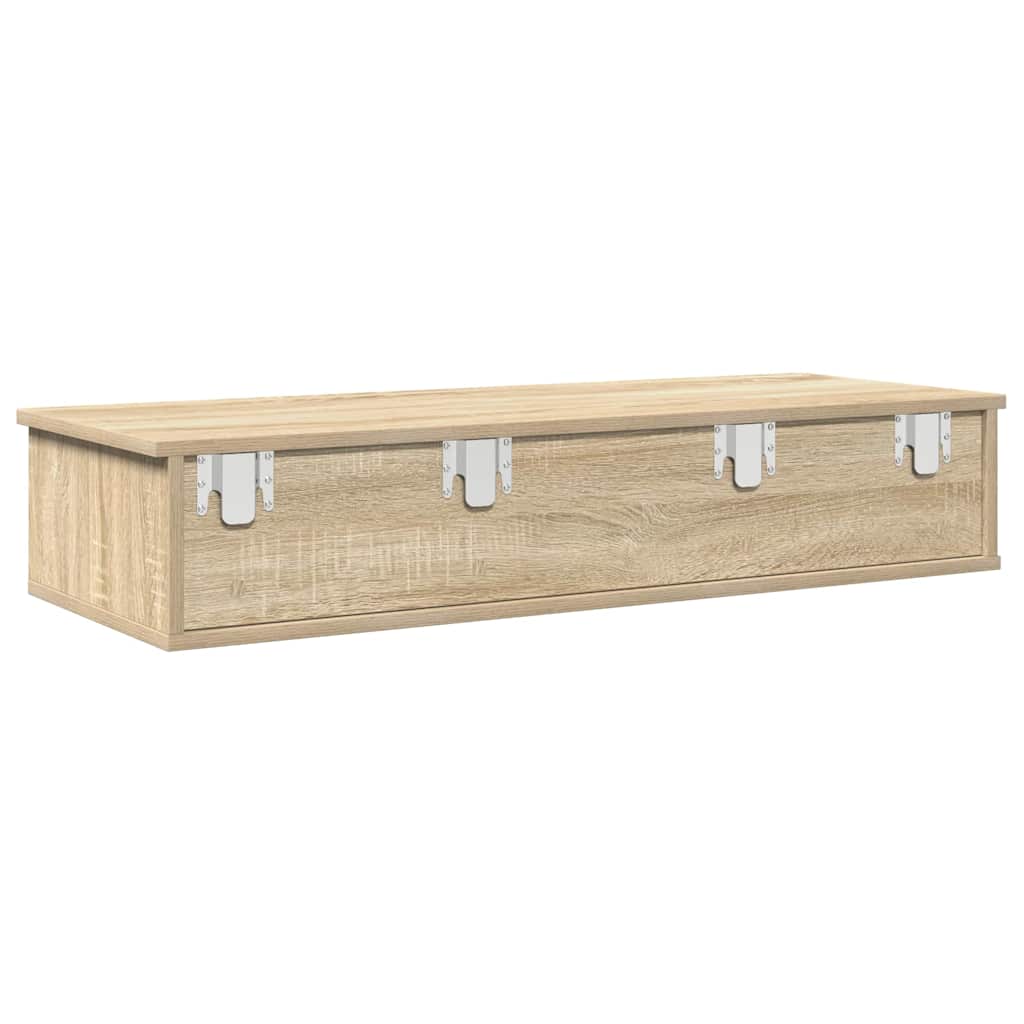 vidaXL Wandregal mit Schubladen Sonoma-Eiche 100x37,5x19 cm