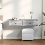 vidaXL Wandregal mit Schubladen Grau Sonoma 100x37,5x19 cm