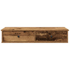 vidaXL Wandregal mit Schubladen Altholz-Optik 100x37,5x19 cm