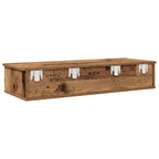 vidaXL Wandregal mit Schubladen Altholz-Optik 100x37,5x19 cm