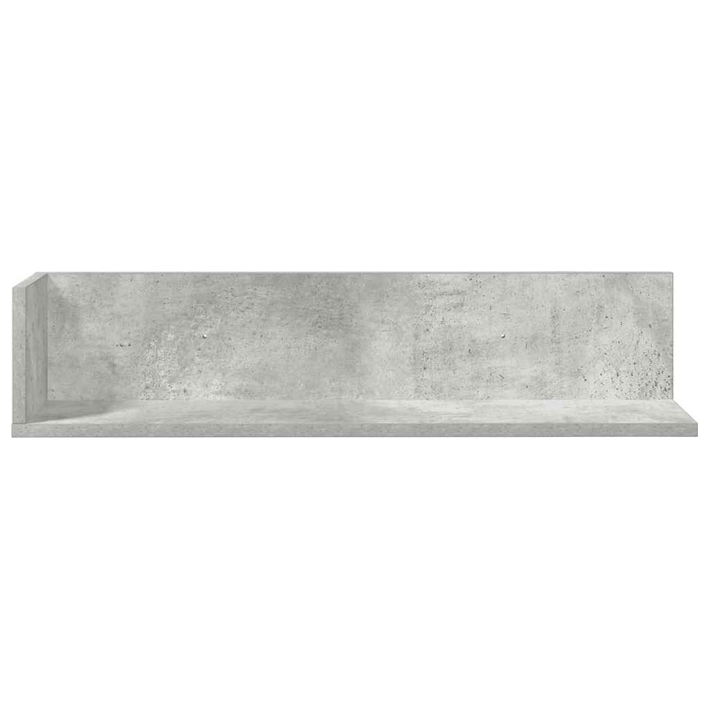 vidaXL Wandregale 2 Stk. Betongrau 75x16,5x16,5 cm Holzwerkstoff