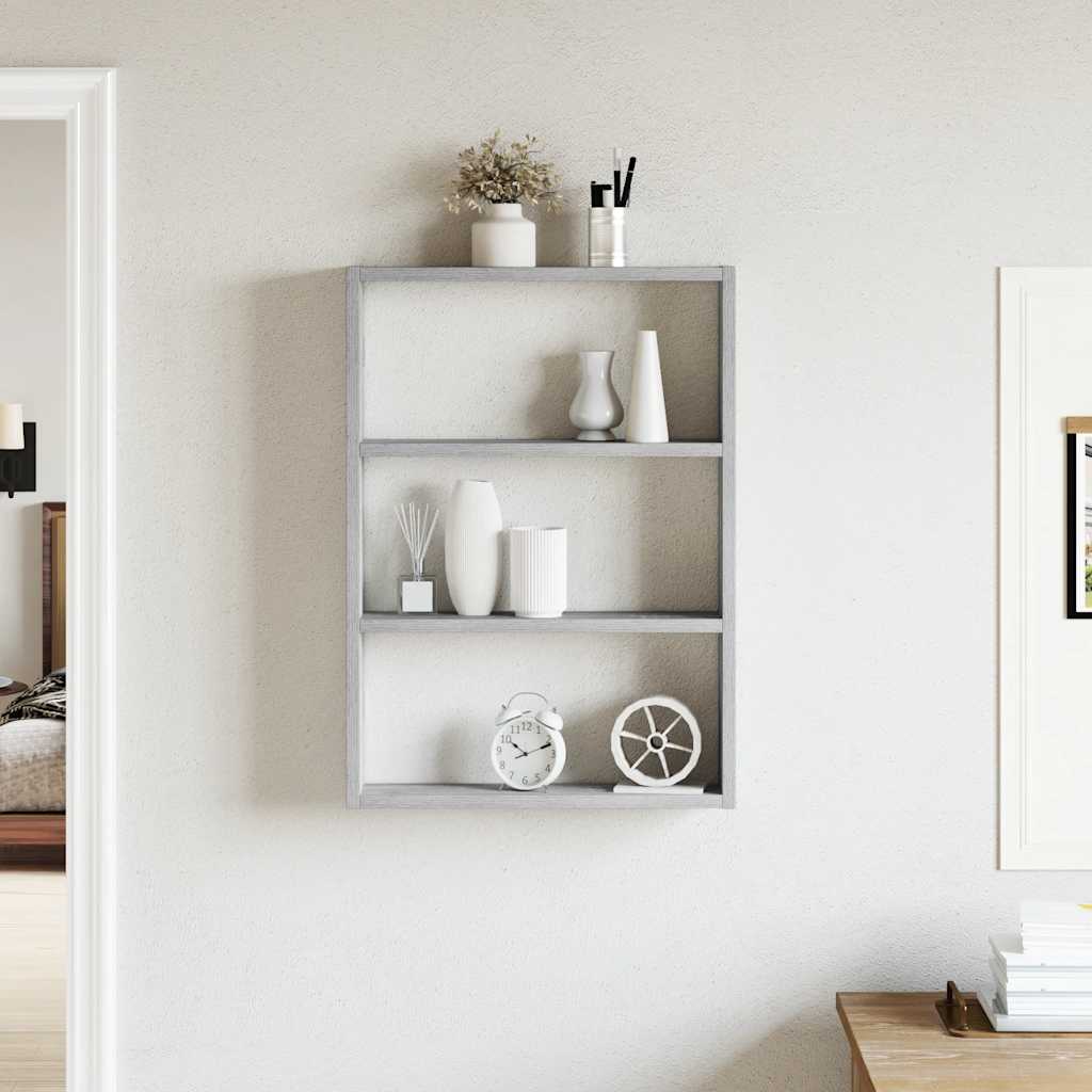 vidaXL Wandregal Grau Sonoma 43x9x60 cm Holzwerkstoff