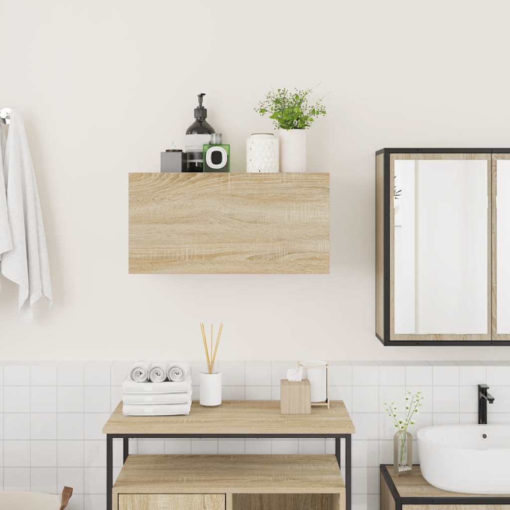 vidaXL Bad-Wandschrank Sonoma-Eiche 60x25x30 cm Holzwerkstoff