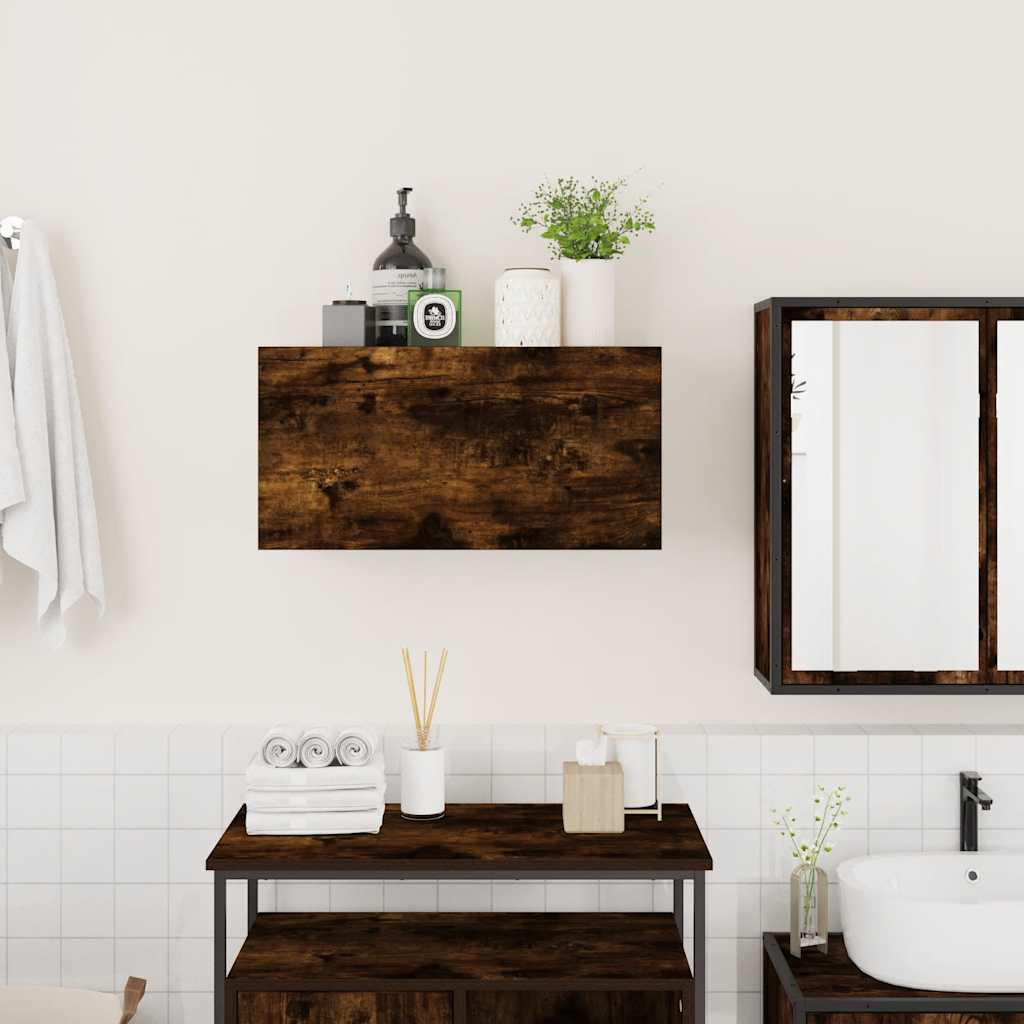 vidaXL Bad-Wandschrank Räuchereiche 60x25x30 cm Holzwerkstoff