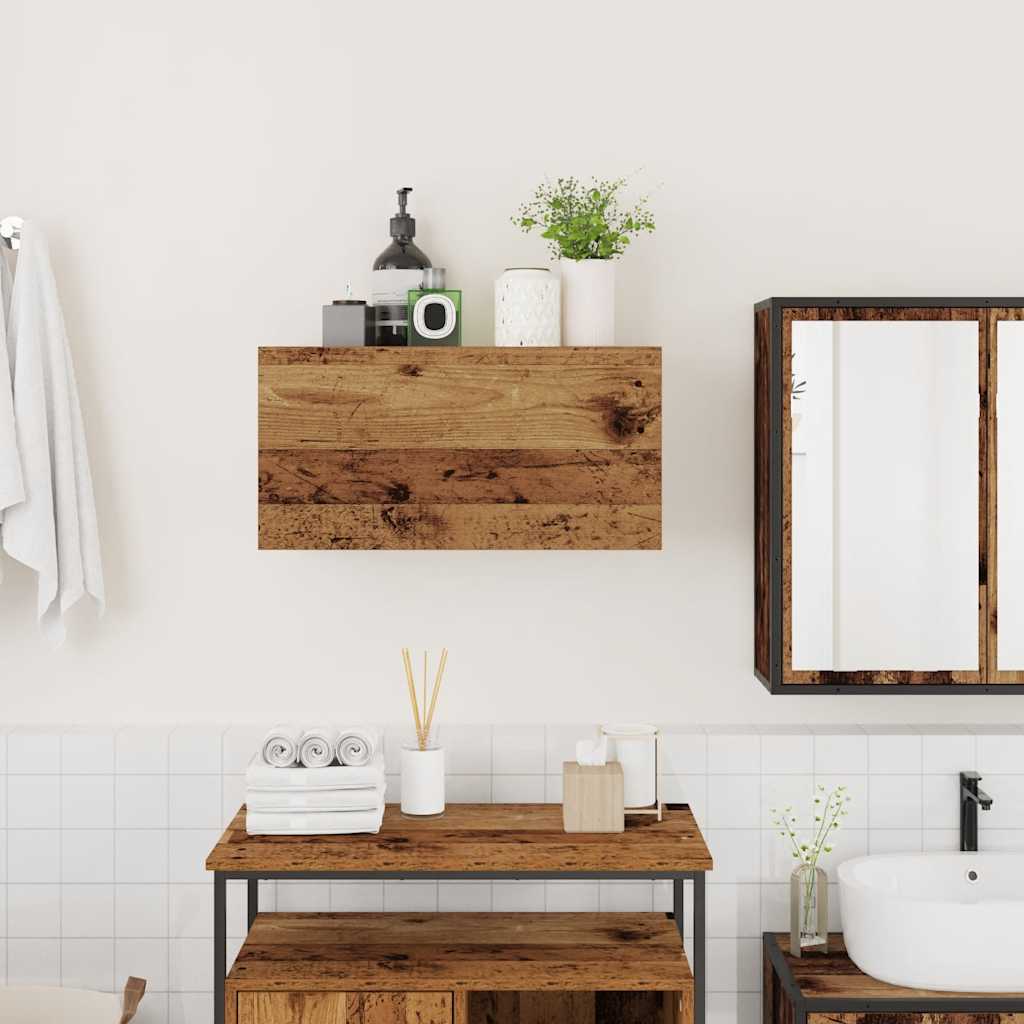vidaXL Bad-Wandschrank Altholz-Optik 60x25x30 cm Holzwerkstoff