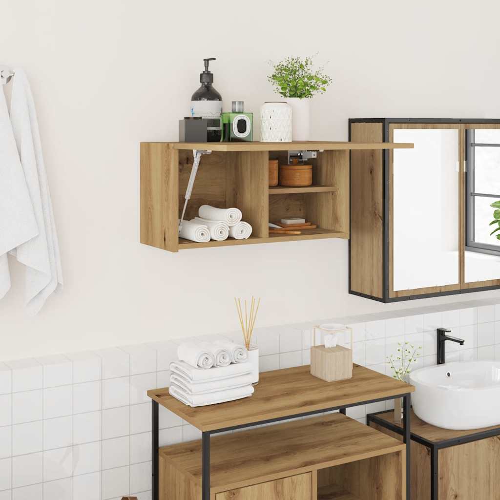 vidaXL Bad-Wandschrank Artisan-Eiche 60x25x30 cm Holzwerkstoff