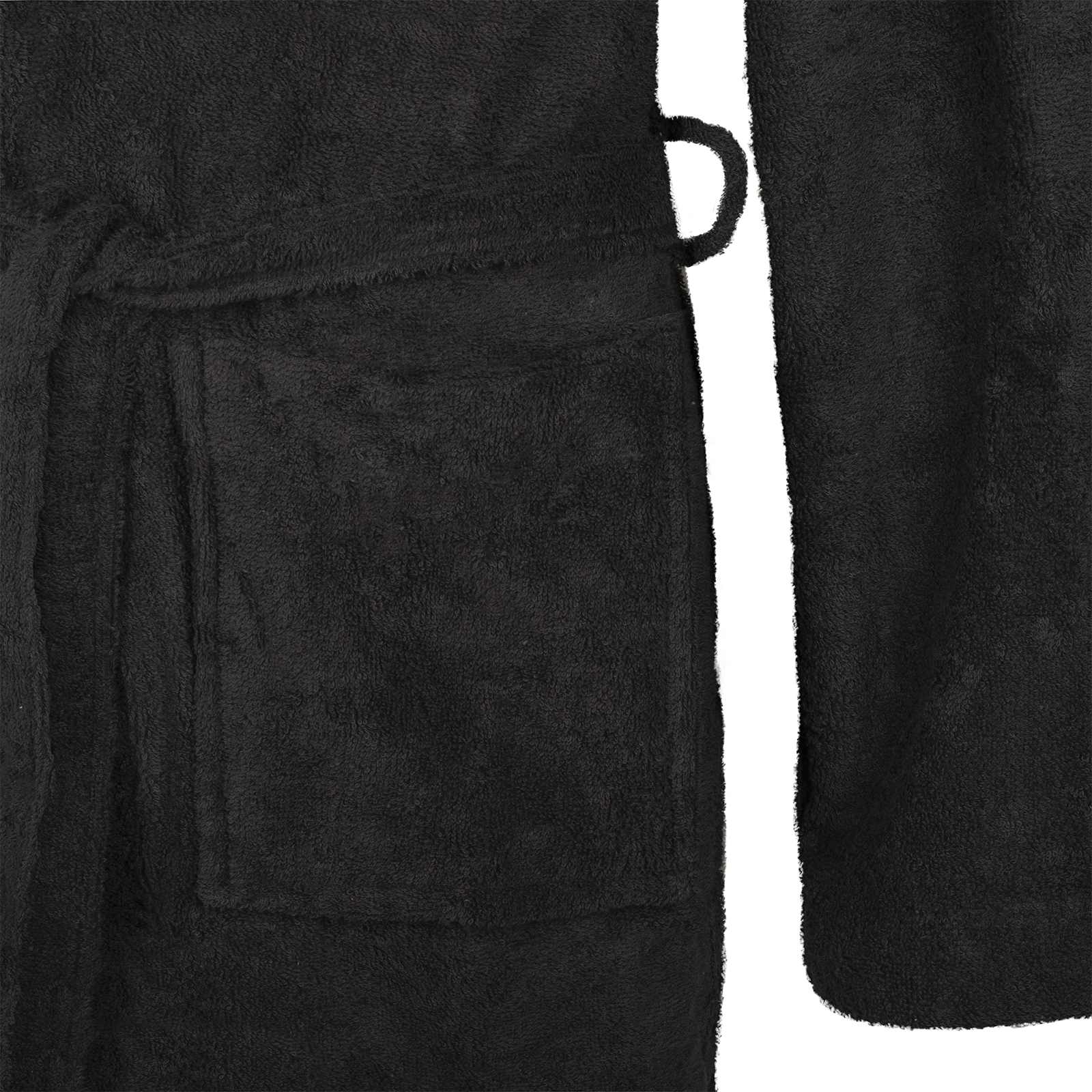 vidaXL Bademantel KINN Schwarz S Baumwolle