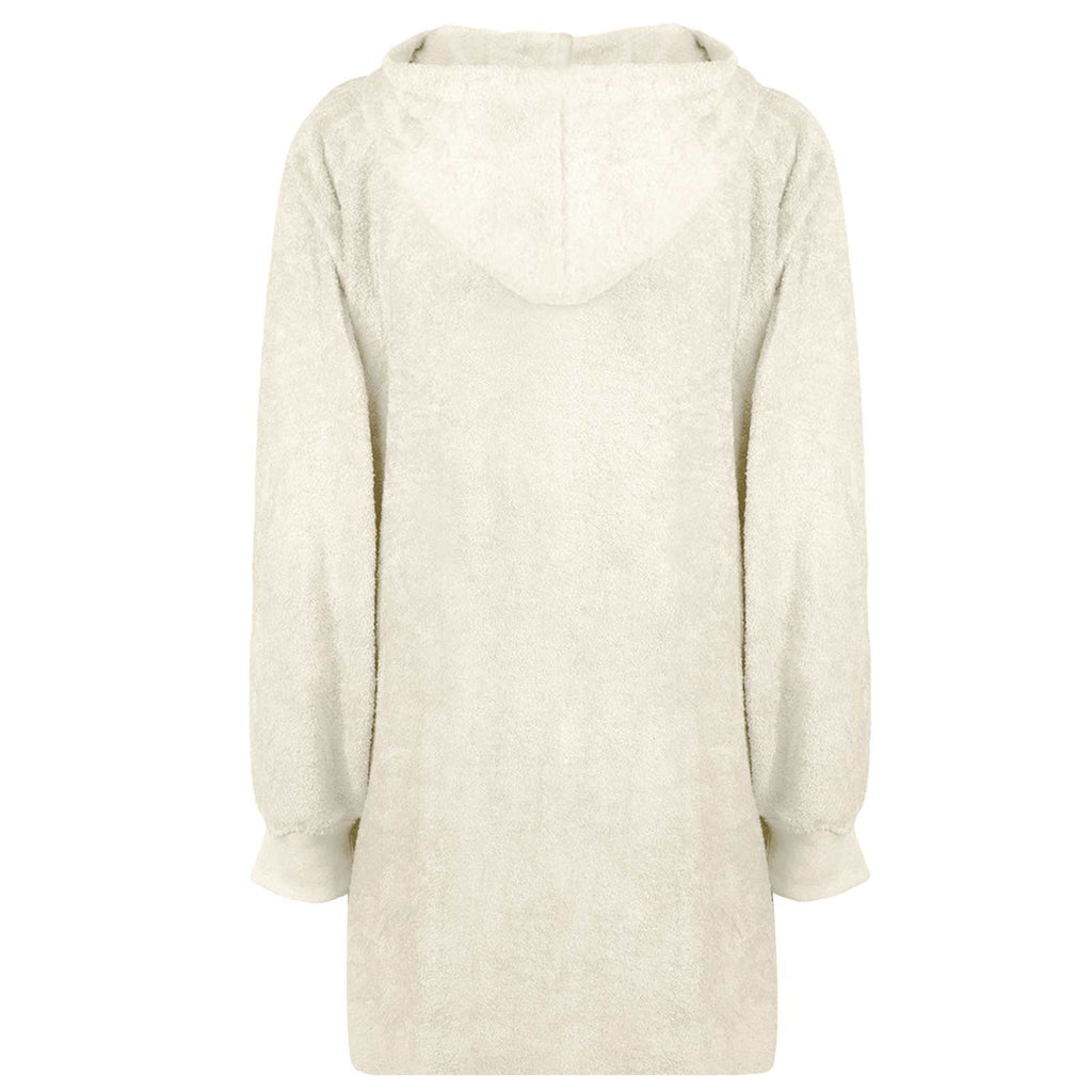 vidaXL Decken-Hoodie KINN Creme L Baumwolle