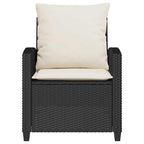 vidaXL 4-tlg. Garten-Sofagarnitur mit Kissen Schwarz Poly Rattan