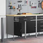 vidaXL Werkbank mit Schubladen 2 pcs Schwarz und Grau 100 x 55 x 85 cm