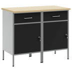 vidaXL Werkbank mit Schubladen 2 pcs Schwarz und Grau 100 x 55 x 85 cm