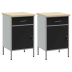vidaXL Werkbank mit Schubladen 2 pcs Schwarz und Grau 100 x 55 x 85 cm