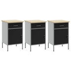 vidaXL Werkbank mit Schubladen 3 pcs Schwarz und Grau 150 x 55 x 85 cm